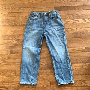 Girls size 12 old navy jeans dark wash and straight legged baggy